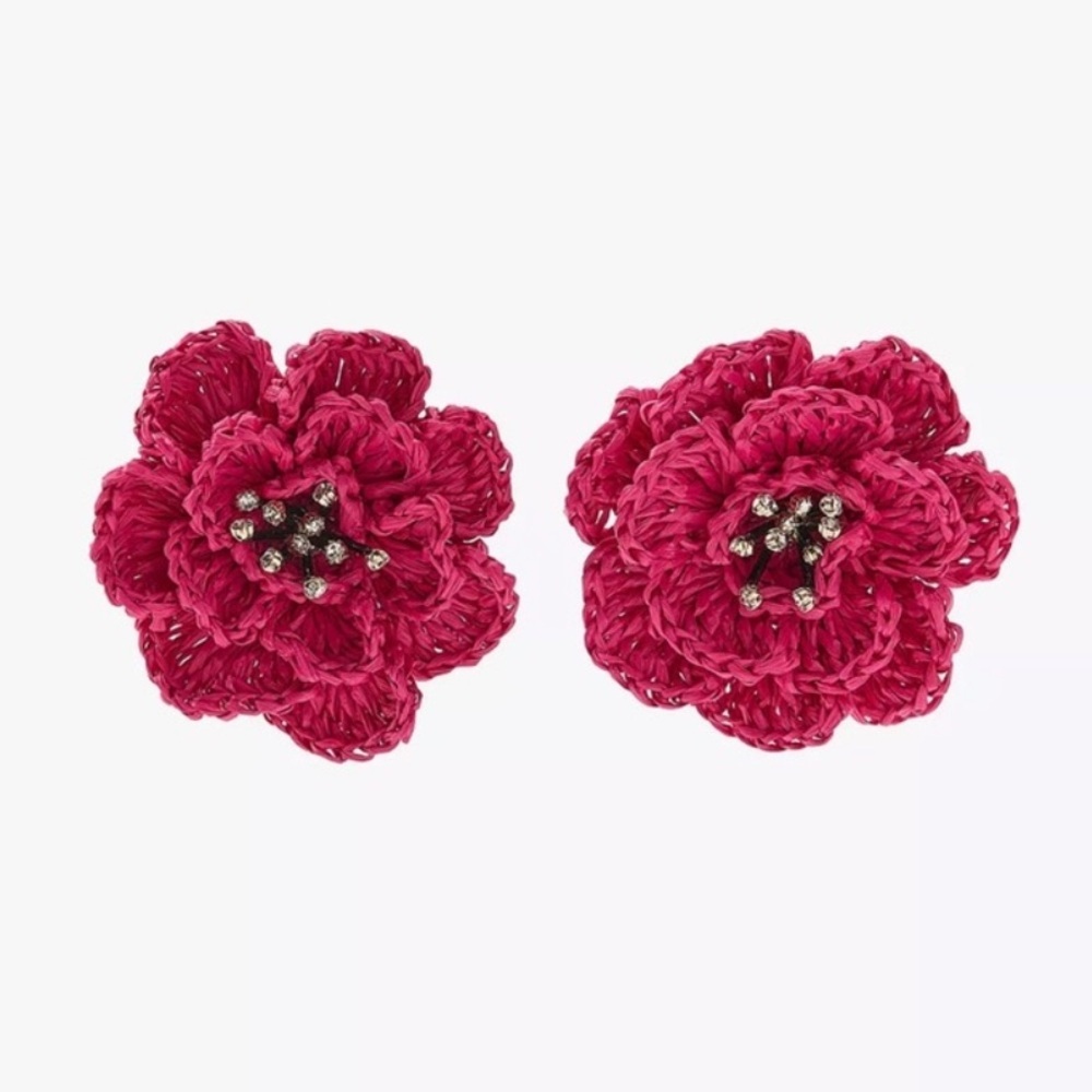 Zara Raffia Flower Earrings